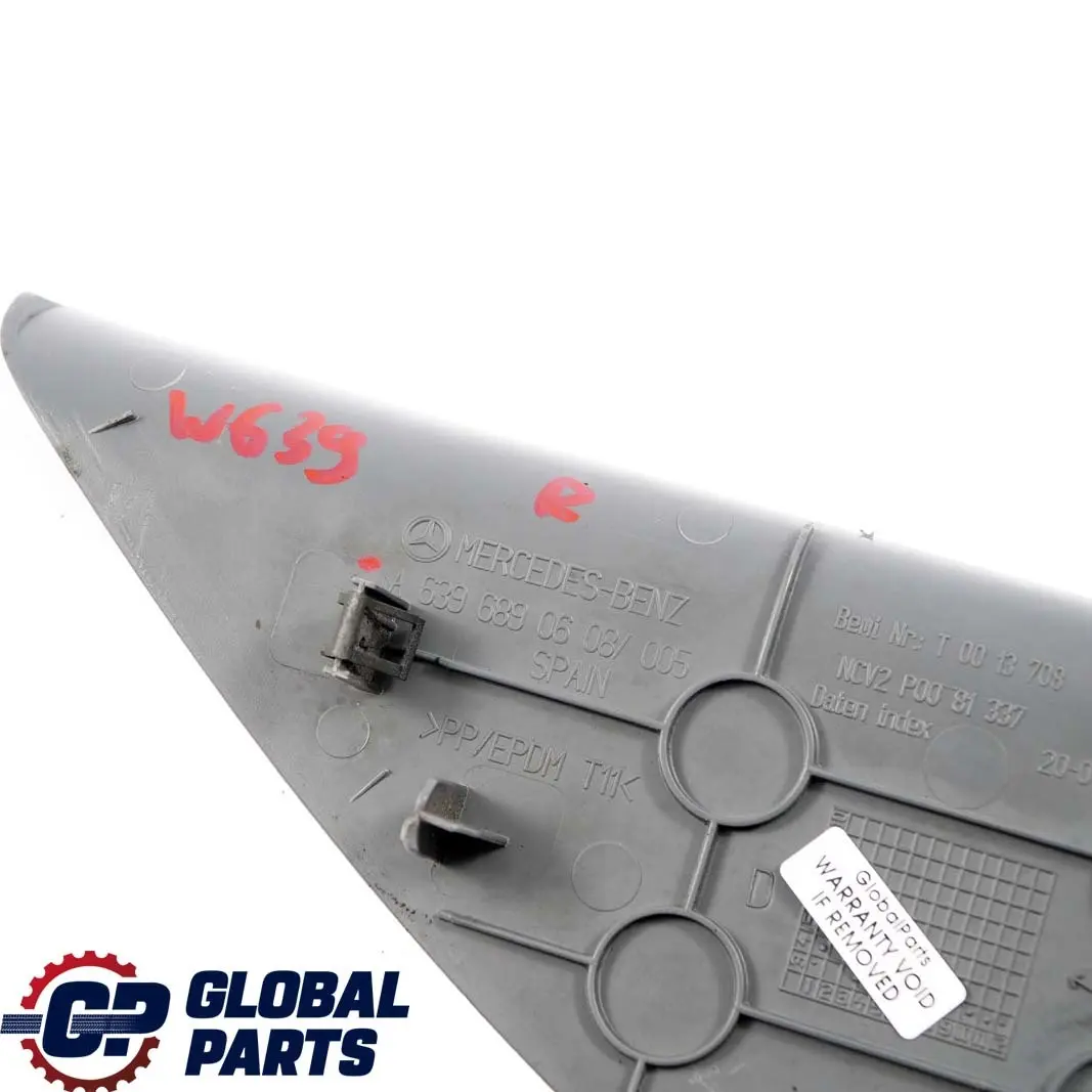 Delantero Derecho Panel De Cubierta del Salpicadero para Mercedes W639 con número de pieza A6396890608 Mercedes W639 Delantero Derecho Panel De Cubierta del Salpicadero - SKU A6396890608 - Número de pieza A6396890608