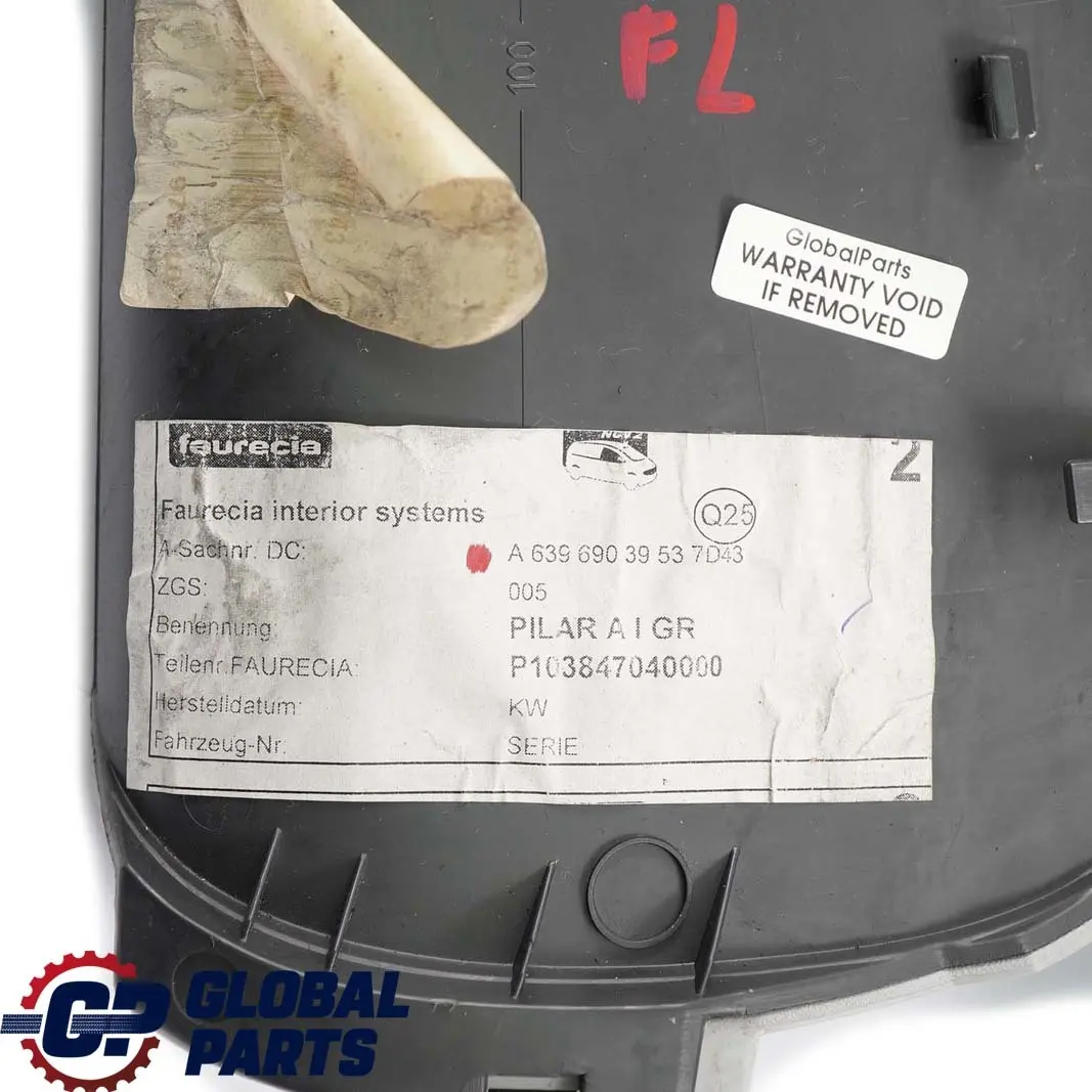  Mercedes-Benz Vito Viano W639 Verkleidung A-Säule Links Grau - SKU A6396903953 - Teilenummer A6396903953