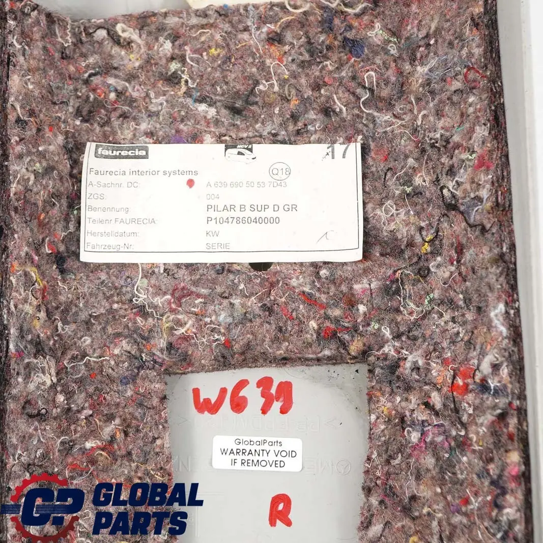 MERCEDES VITO W639 Osłona słupka prawa grey - SKU A6396905053 - Numer Części A6396905053