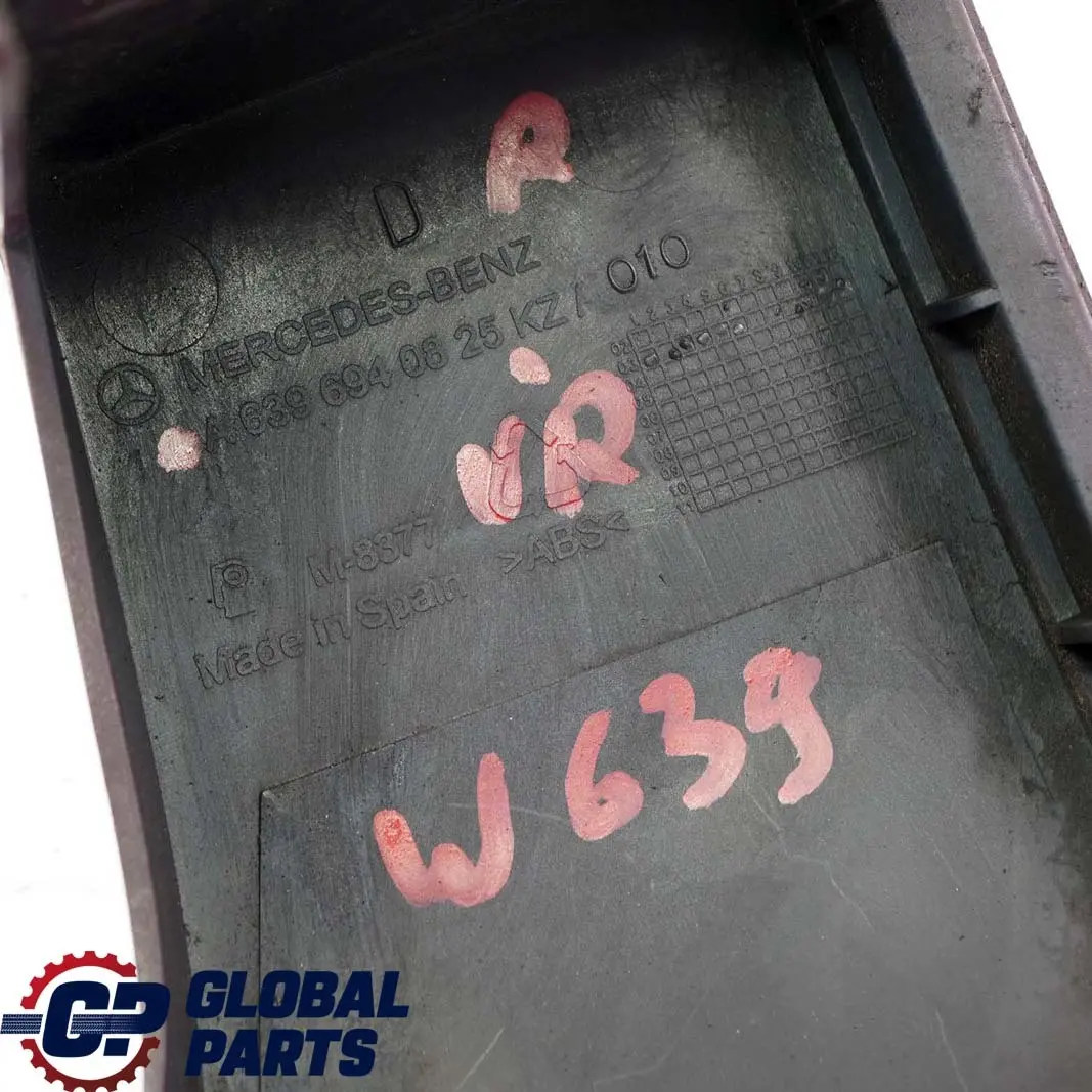 Mercedes-Benz Vito W639 Rear Bumper Right O/S Corner Edge Trim Velvet Red 3583 to with Part number A6396940825 Mercedes-Benz Vito W639 Rear Bumper Right O/S Corner Edge Trim Velvet Red 3583 - SKU A6396940825-VR - Part number A6396940825