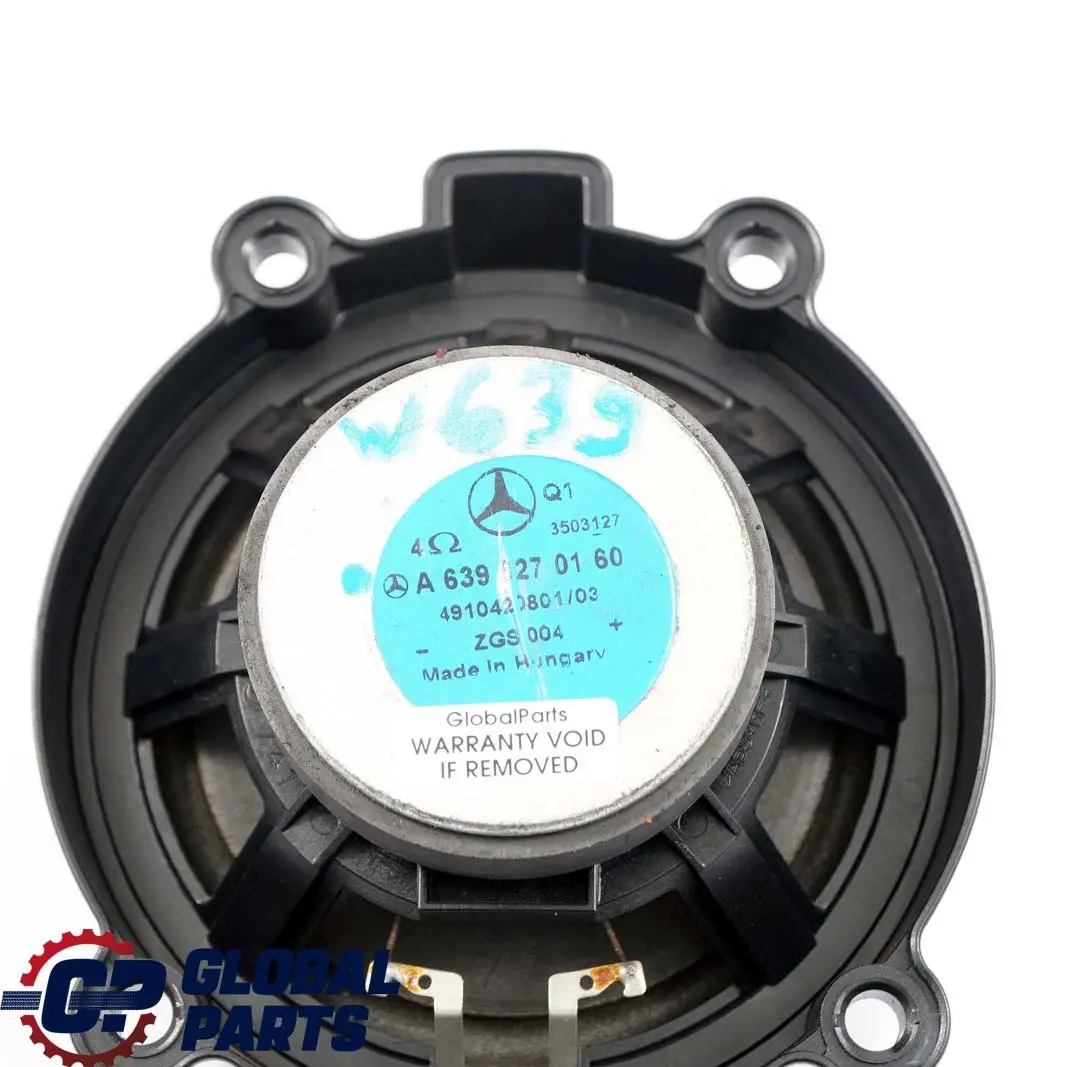 Mercedes W639 Front Door Loudspeaker Speaker Left Right N/O/S - SKU A6398270160 - Part number A6398270160