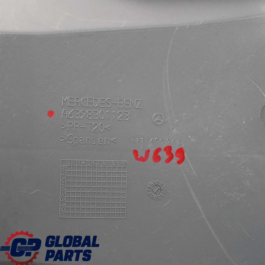  Mercedes-Benz Vito Viano W639 Front Floor Air Duct Channel - SKU A6398301123 - Part number A6398301123