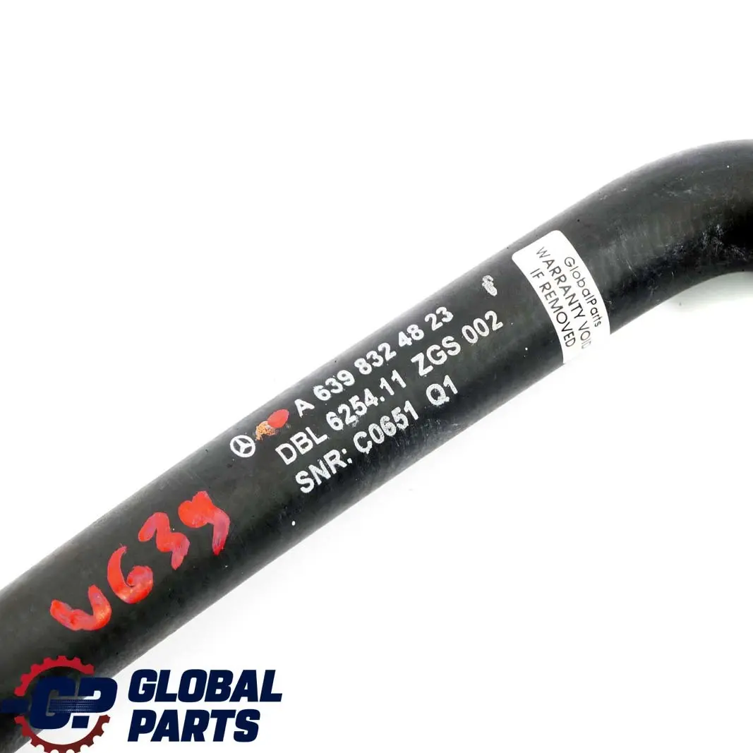 Mercedes-Benz Vito W639 Refroidisseur de D'Eau Tuyau Flexible  - SKU A6398324823 - Numéro de pièce A6398324823