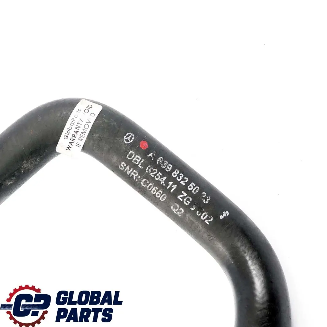 Mercedes W639 Scambiatore Calore Acqua Refrigerante Tubo Flessibile - SKU A6398325023 - Numero di parte A6398325023