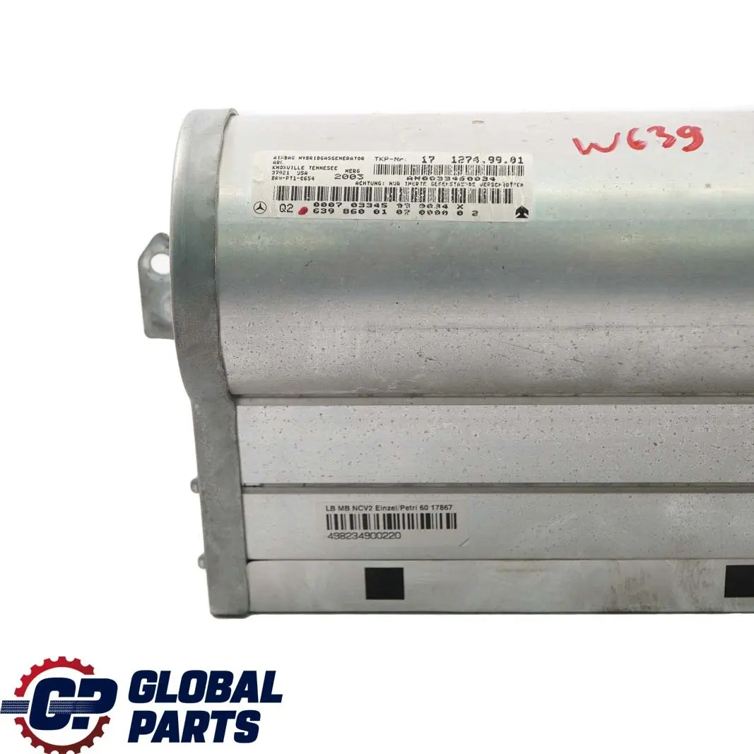 Poduszka Powietrzna Airbag Pasażera do Mercedes Vito Viano W639 o numerze A6398600102 Mercedes Vito Viano W639 Poduszka Powietrzna Airbag Pasażera - SKU A6398600102 - Numer Części A6398600102