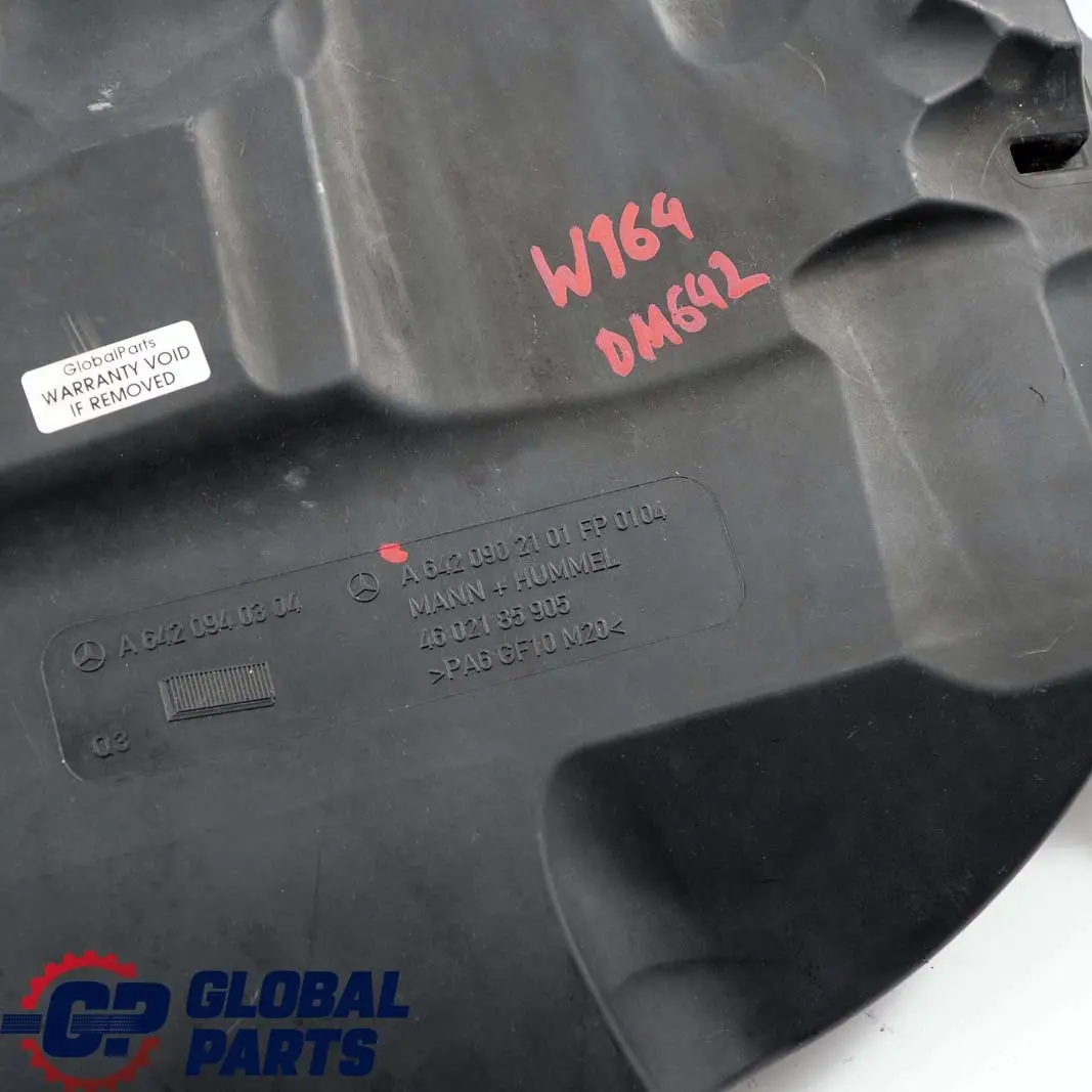 Mercedes ML W164 OM642 Air Intake Filter Box Housing Left - SKU A6420902101 - Part number A6420902101