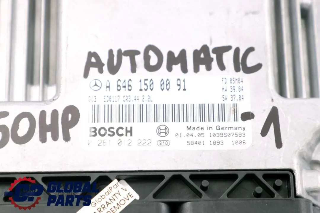 Mercedes W203 C220 CDI OM646.963 Engine Control ECU Automatic - SKU A6461500091-1 - Part number A6461500091