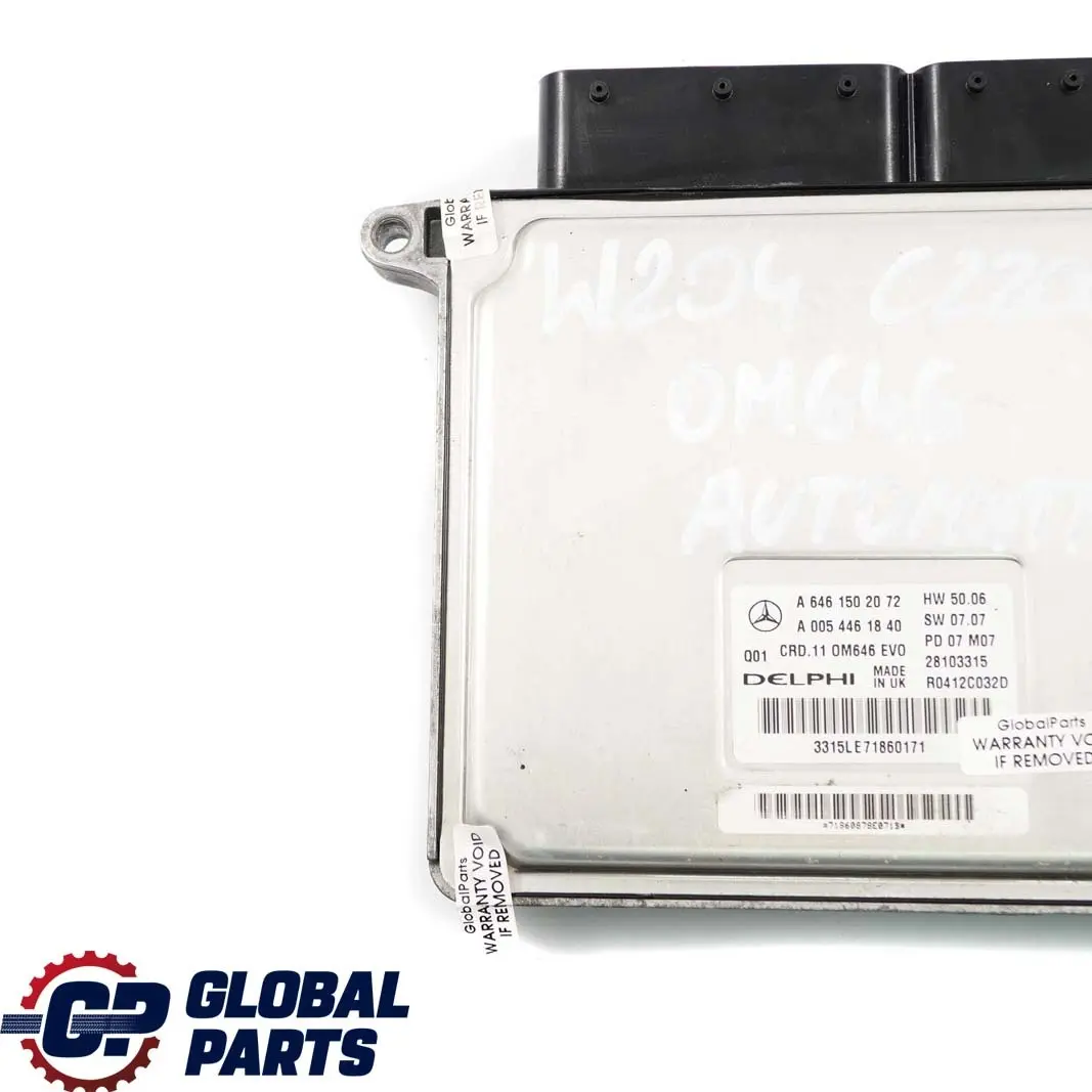 Mercedes-Benz W204 C 220 CDI C220CDI Unite De Commande L'Unite Du Moteur pour à propos du numéro de pièce A6461502072 Mercedes-Benz W204 C 220 CDI C220CDI Unite De Commande L'Unite Du Moteur - SKU A6461502072 - Numéro de pièce A6461502072
