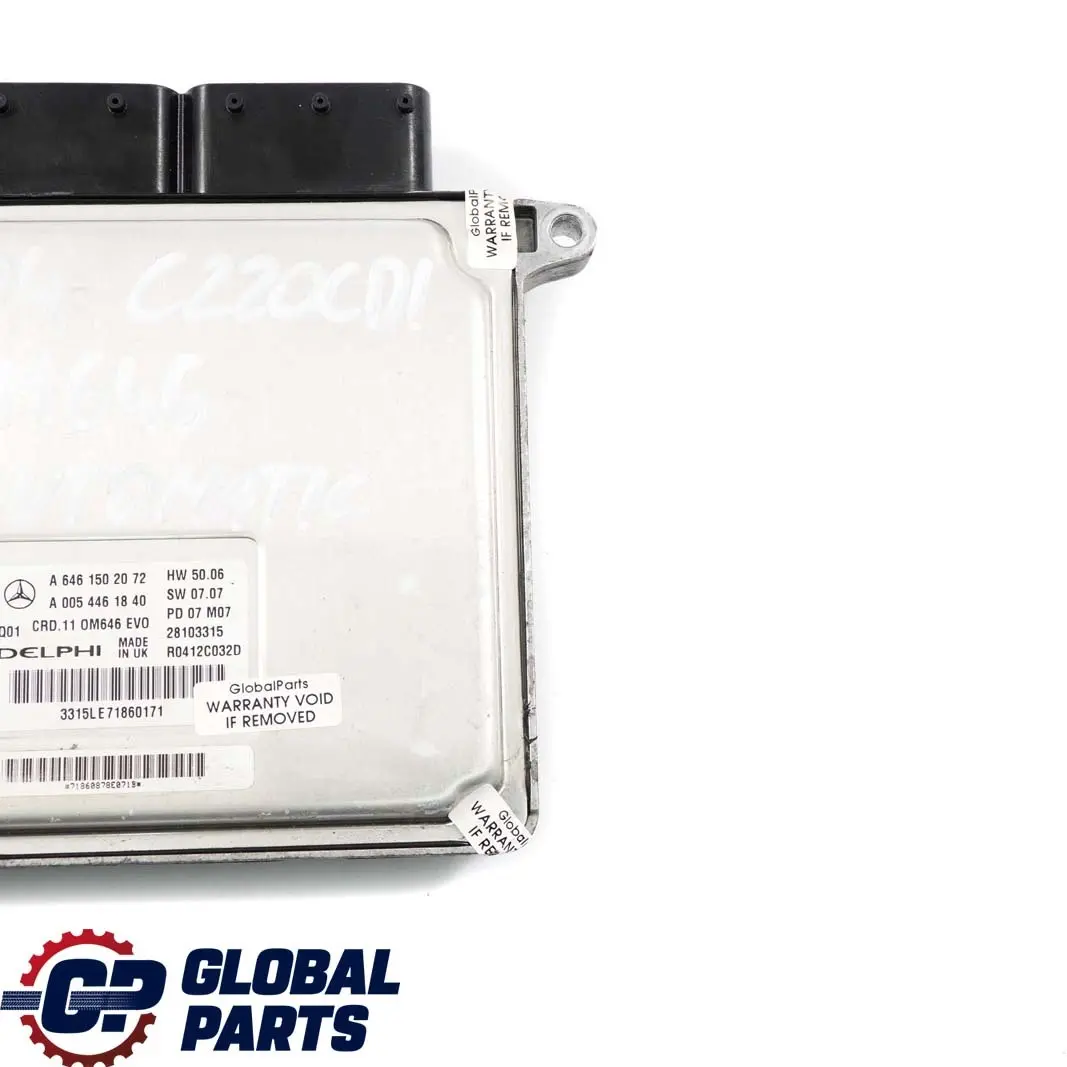  Mercedes-Benz W204 C 220 CDI C220CDI Unite De Commande L'Unite Du Moteur - SKU A6461502072 - Numéro de pièce A6461502072