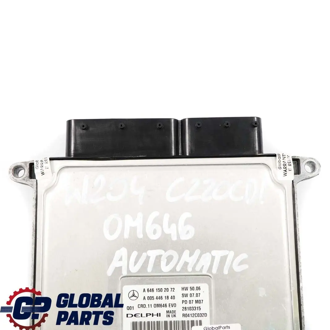 Mercedes-Benz W204 C220CDI Diesel Engine Control Unit Module ECU to with Part number A6461502072 Mercedes-Benz W204 C220CDI Diesel Engine Control Unit Module ECU - SKU A6461502072 - Part number A6461502072