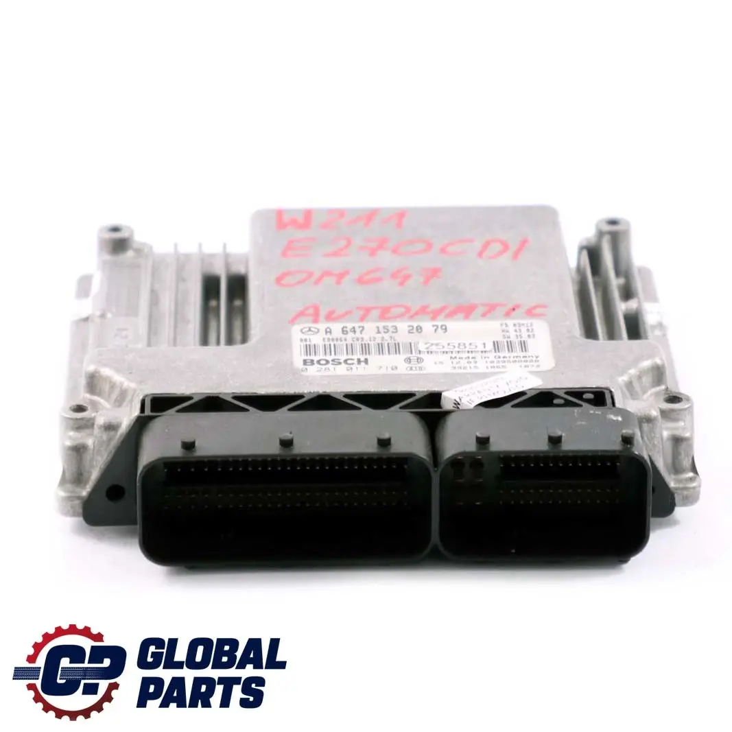 Mercedes-Benz W211 E270 CDI Engine Control Unit Module Automatic to with Part number A6471532079 Mercedes-Benz W211 E270 CDI Engine Control Unit Module Automatic - SKU A6471532079 - Part number A6471532079