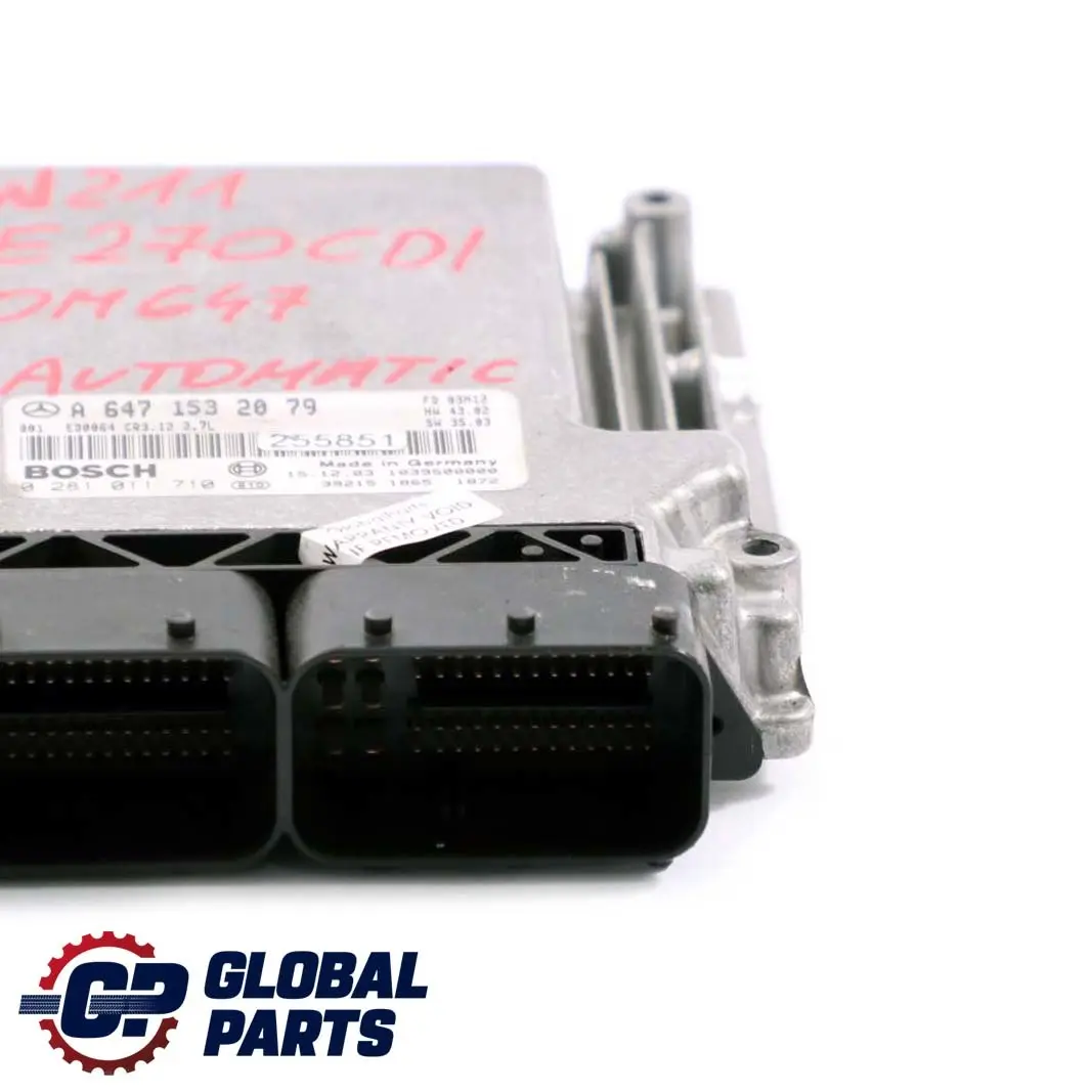 E270 CDI Modulo de Unidad de Control Motor Automatico para Mercedes W211 con número de pieza A6471532079 Mercedes W211 E270 CDI Modulo de Unidad de Control Motor Automatico - SKU A6471532079 - Número de pieza A6471532079