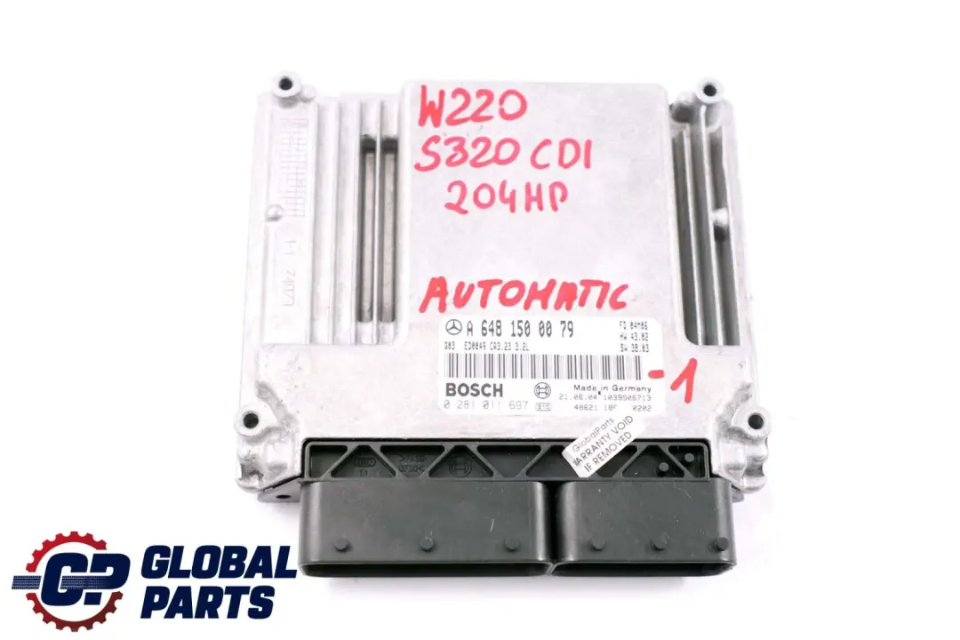 320CDI Motor Steuergerät + Schlüssel Automatik für Mercedes S W220 mit Teilenummer A6481500079 Mercedes S W220 320CDI Motor Steuergerät + Schlüssel Automatik - SKU A6481500079-1 - Teilenummer A6481500079