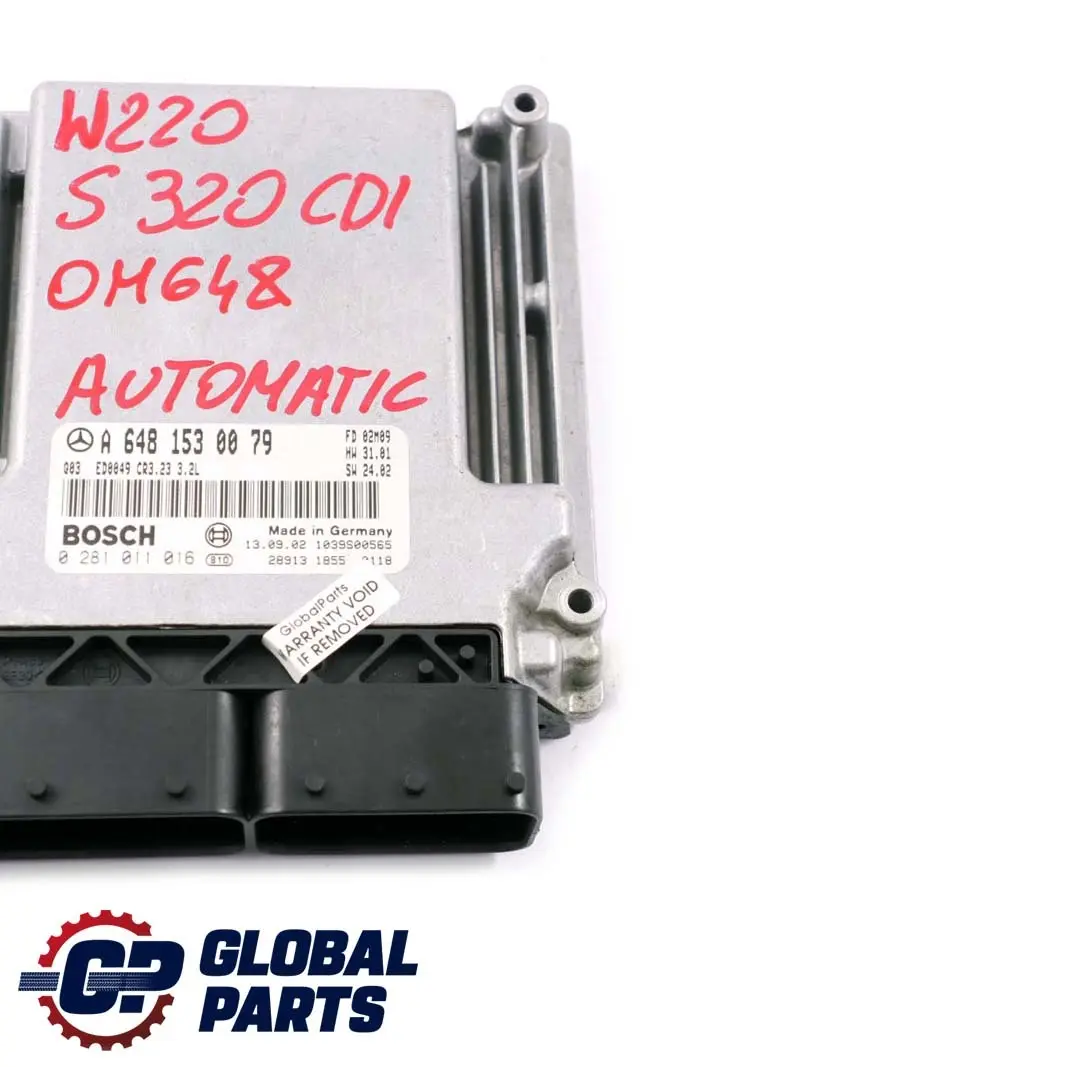  Mercedes-Benz W220 S320 CDI Engine Control Unit Module Automatic - SKU A6481530079 - Part number A6481530079
