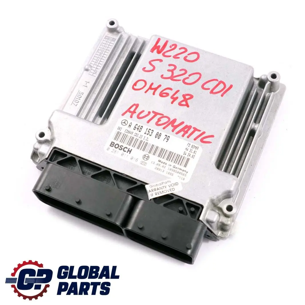 Modulo de Unidad de Control Motor Automatico para Mercedes W220 S320 CDI con número de pieza A6481530079 Mercedes W220 S320 CDI Modulo de Unidad de Control Motor Automatico - SKU A6481530079 - Número de pieza A6481530079