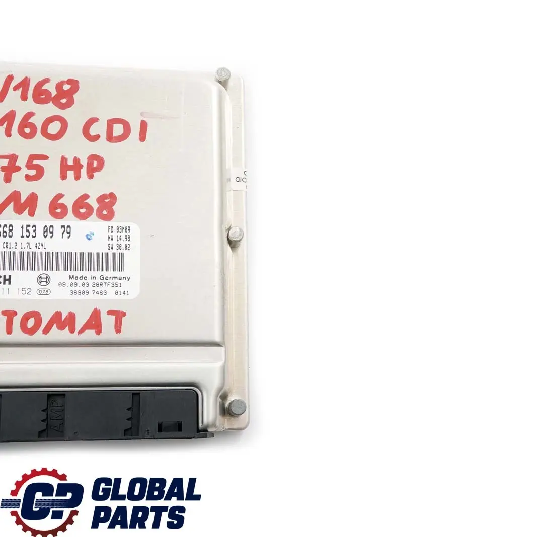OM668 Modulo Controllo Motore per Mercedes W168 A 160 CDI con numero di parte A6681530979 Mercedes W168 A 160 CDI OM668 Modulo Controllo Motore - SKU A6681530979 - Numero di parte A6681530979