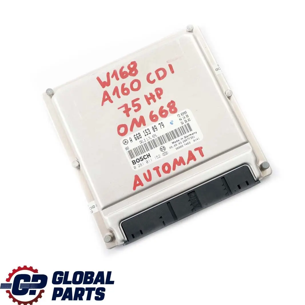 OM668 Módulo De Control Del Motor para Mercedes W168 A 160 CDI con número de pieza A6681530979 Mercedes W168 A 160 CDI OM668 Módulo De Control Del Motor - SKU A6681530979 - Número de pieza A6681530979