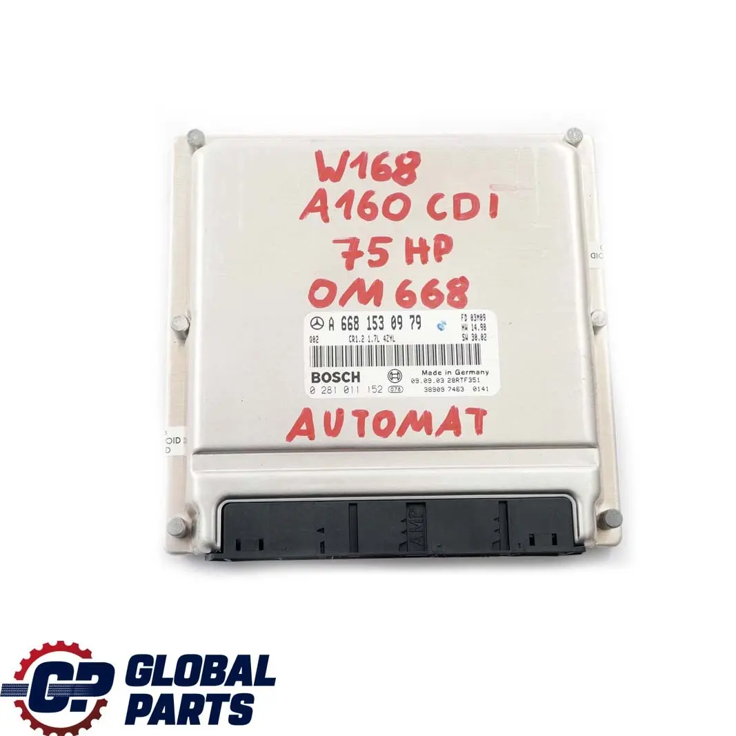  Mercedes-Benz W168 A 160 CDI OM668 Engine Control Module Automatic - SKU A6681530979 - Part number A6681530979