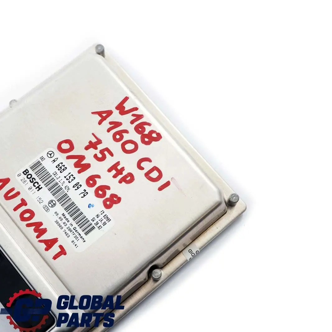 OM668 Módulo De Control Del Motor para Mercedes W168 A 160 CDI con número de pieza A6681530979 Mercedes W168 A 160 CDI OM668 Módulo De Control Del Motor - SKU A6681530979 - Número de pieza A6681530979