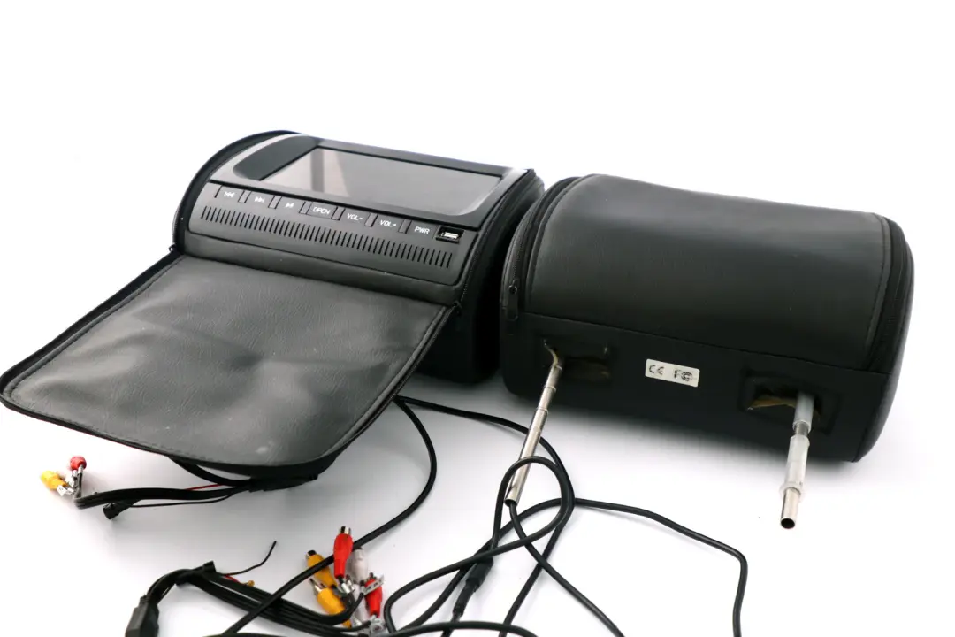 BMW Universal Leather Headrest 8,5" Screens DVD USB Interface - SKU BMW Universal Leather Headrest 85 Screen - Part number Does Not Apply