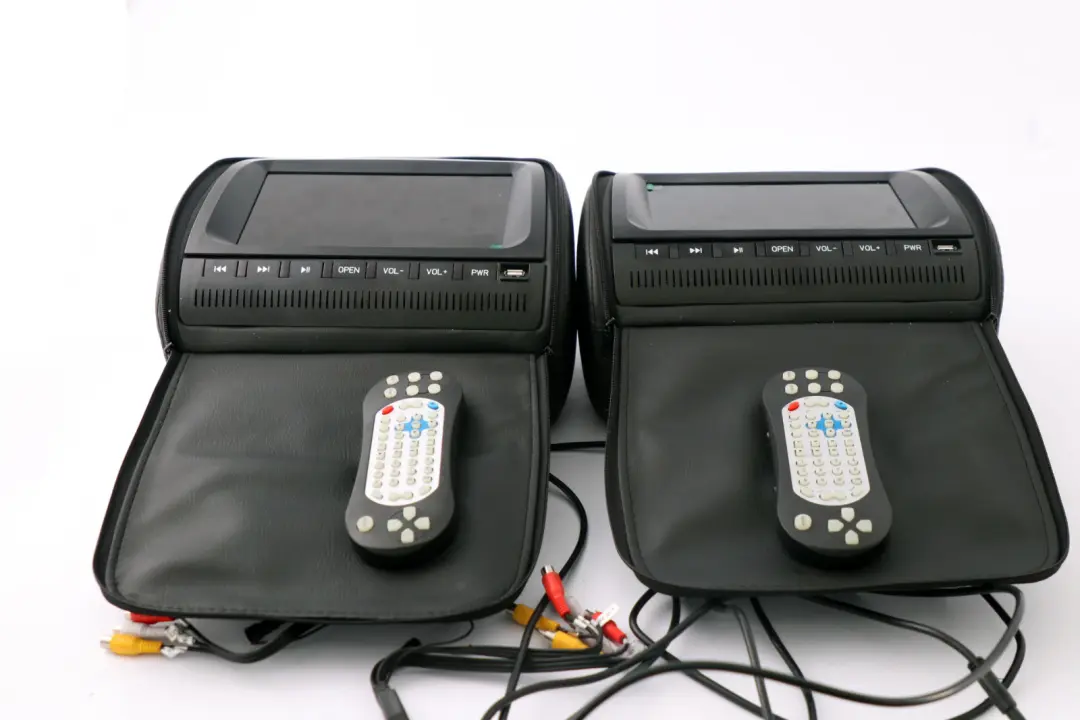 BMW Universal Leather Headrest 8,5" Screens DVD USB Interface - SKU BMW Universal Leather Headrest 85 Screen - Part number Does Not Apply