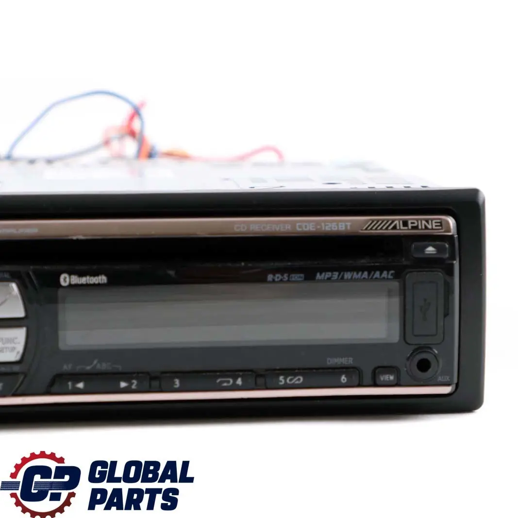MP3 USB AUX Bluetooth iPod Stereo Radio Audio Media Player Alpine CD - SKU CDE-126BT - Part number CDE-126BT