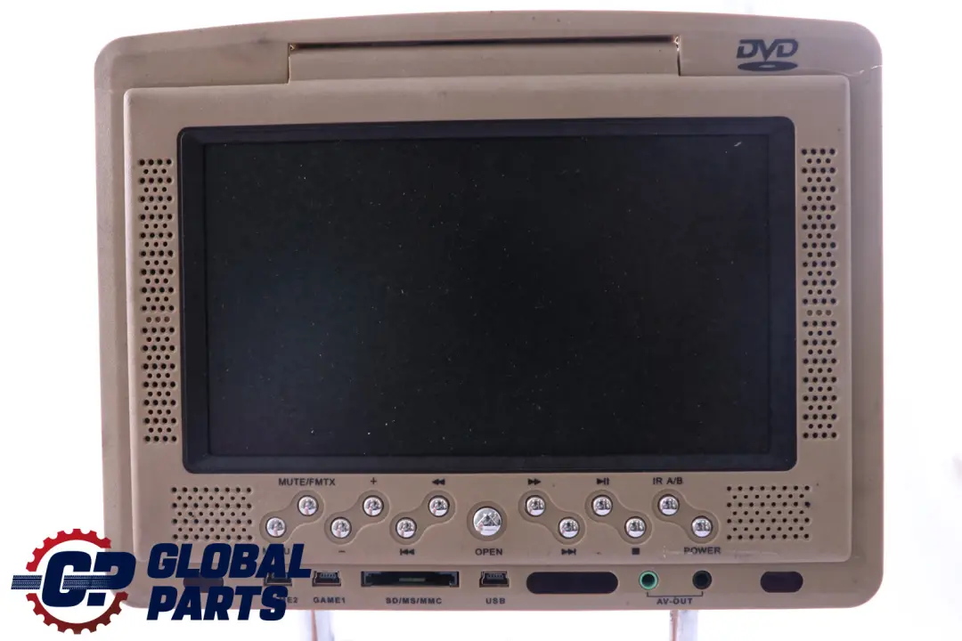 BMW X5 E53 Rear Seat Headrest Monitor Screen Beige DVD Left Right N/O/S - SKU E53-Headrest-Beige - Part number E53 Headrest Beige