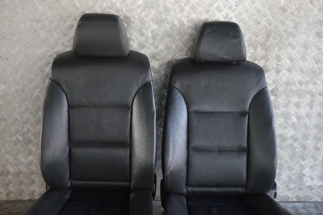 BMW 5 SERIES E60 E61 Black Leather Interior Front Seats Driver Passenger Side - SKU E60 E61 Black Leather Front Seats - Part number E60 E61 Black Leather Front Seats
