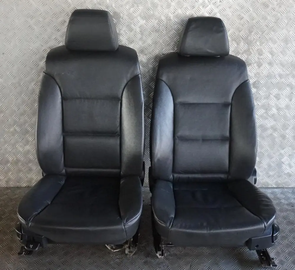 BMW 5 SERIES E60 E61 Black Leather Interior Front Seats Driver Passenger Side - SKU E60 E61 Black Leather Front Seats - Part number E60 E61 Black Leather Front Seats