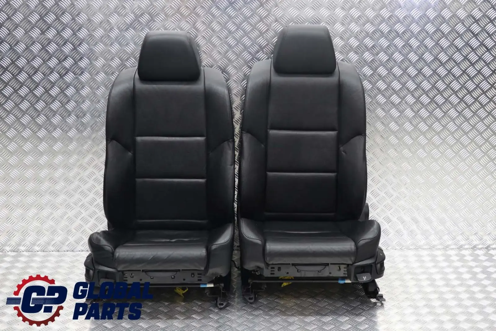 BMW 5 Series E60 E61 Black Leather Front Sport Seats Driver Passenger Side