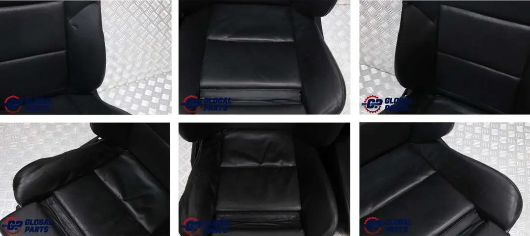 BMW 5 Series E60 E61 Black Leather Front Sport Seats Driver Passenger Side - SKU E60 E61 Black Leather Sport Front Seats - Part number E60 E61 Black Leather Sport Front Seats