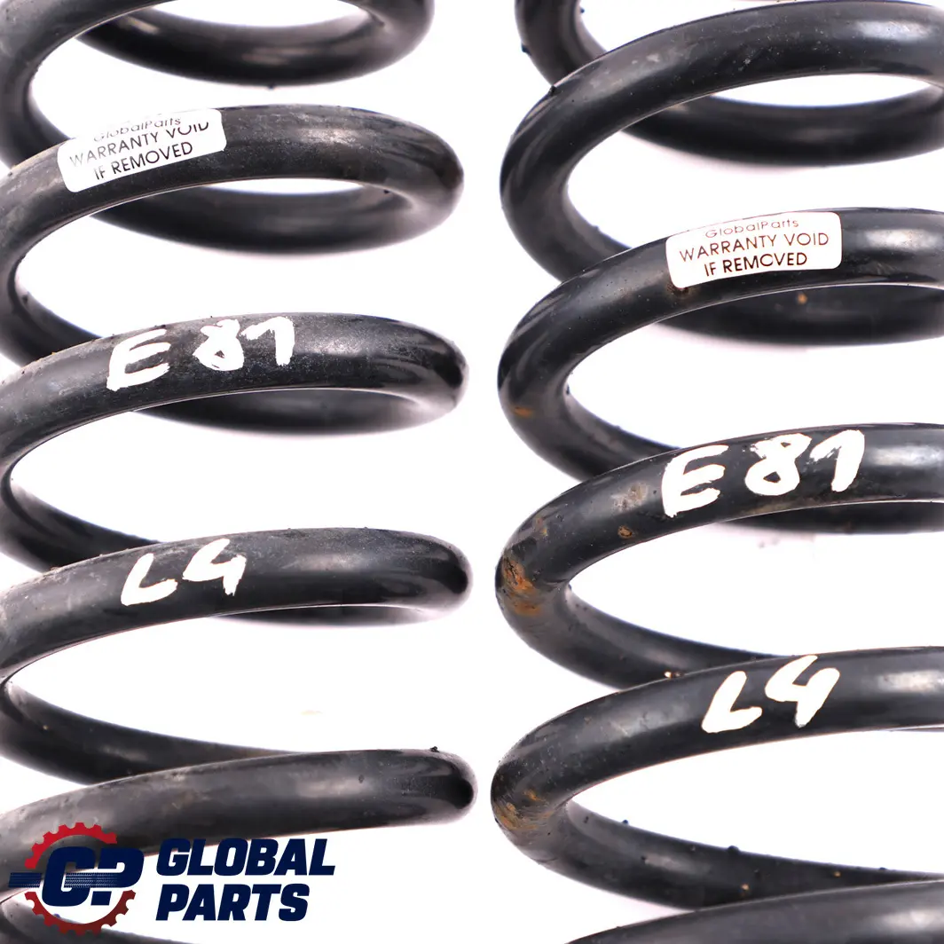Left Right N/O/S Coil Spring Suspension Set to BMW 1 Series Rear with Part number E81 L4 BMW 1 Series Rear Left Right N/O/S Coil Spring Suspension Set - SKU E81 L4 Rear Coil Spring Set - Part number E81 L4