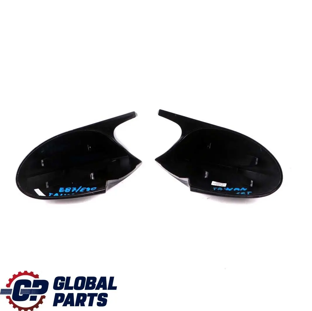 BMW Left Right Cover Cap N/O/S Casing Wing Mirror Black Set - SKU E87E90MIRRORCOVERSET - Part number E87 E90