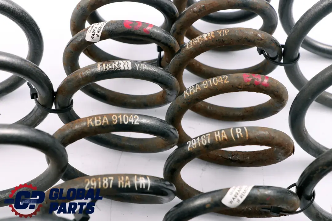 Front Rear Left Right N/O/S H&R Suspension Lowering Springs to BMW 3 Series E90 with Part number E90 H&R Springs Set BMW 3 Series E90 Front Rear Left Right N/O/S H&R Suspension Lowering Springs - SKU E90 HR Springs Set - Part number E90 H&R Springs Set