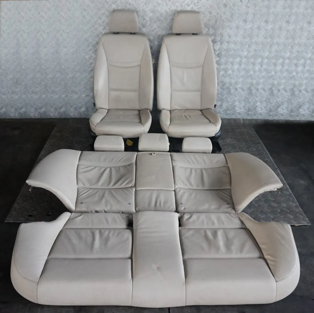 Heated Oyster Leather Interior Seats with Airbag Door Card to BMW 3 Series LCI with Part number E90 BMW 3 Series LCI Heated Oyster Leather Interior Seats with Airbag Door Card - SKU E90 LCI Heated Seats Oyster Leather - Part number E90