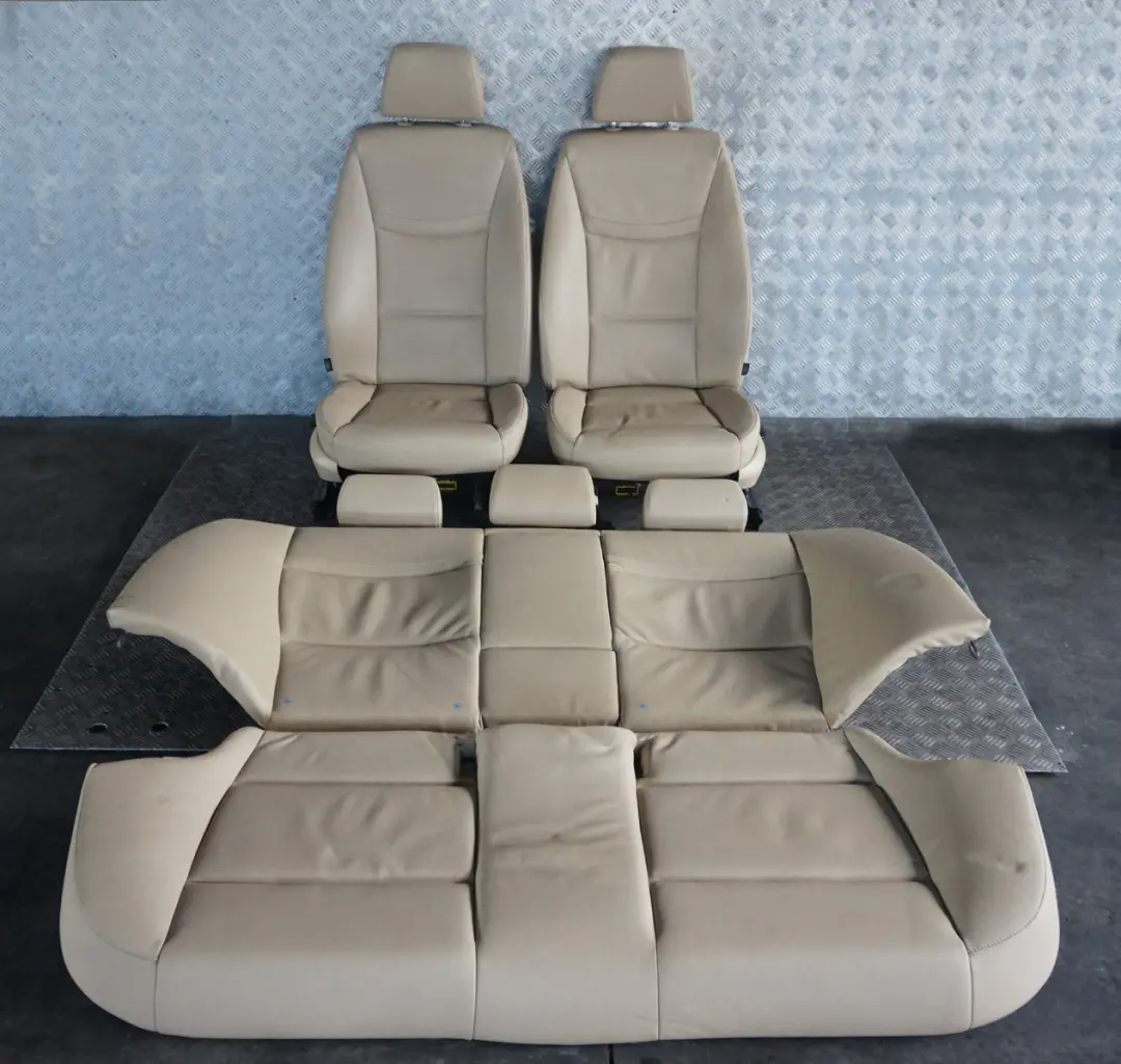 BMW 3 Series E90 LCI Beige Leather Interior Seats with Airbag Door Cards - SKU E90 LCI Seats Beige Leather - Part number E90 LCI Seats Beige Leather