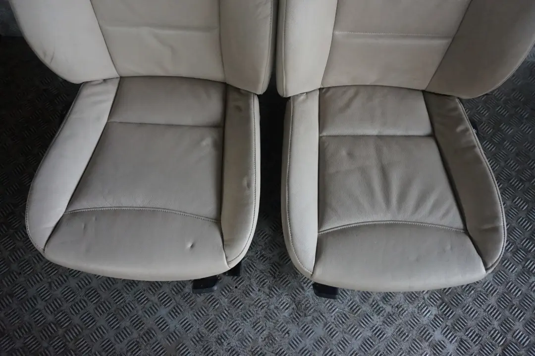 BMW 3 Series LCI Oyster Leather Interior Seats with Airbag and Door Card - SKU E90 LCI Seats Oyster Leather - Part number E90