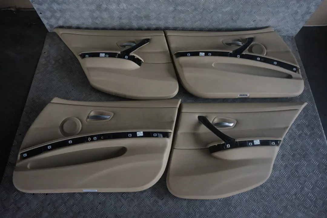 BMW 3 Series M Sport Heated Beige Leather Interior Seats with Door Cards - SKU E90 M Sport Heated Seats Beige Leather - Part number E90