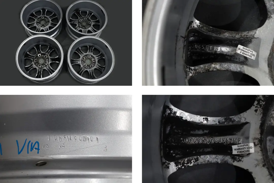 BMW 3 Series E90 E91 E92 E93 Complete Set 4x Wheel Alloy Rim - SKU E90 SET 17 8J VIA - Part number 17" 8J VIA