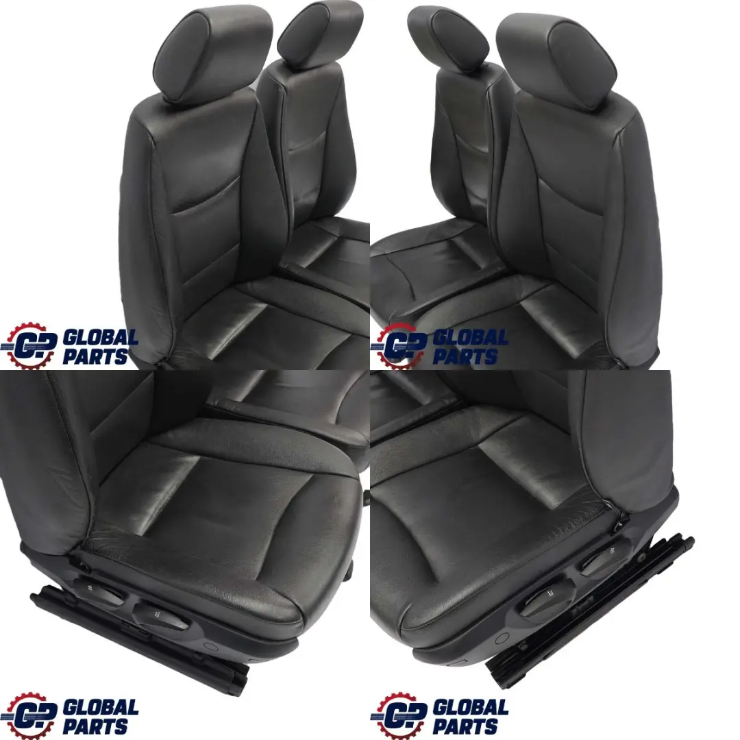 Leather Interior Seats Front Rear Seat and Door Cards BMW Touring Black - SKU E91 Black Leather Seats-1 - Part number E91