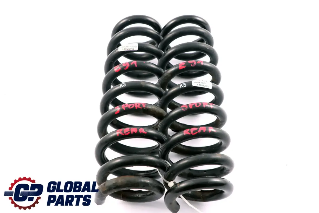 Left Right N/O/S Sport Coil Spring Suspension Set to BMW 3 Series Rear with Part number E91 K3 BMW 3 Series Rear Left Right N/O/S Sport Coil Spring Suspension Set - SKU E91 K3 Rear Coil Spring Set - Part number E91 K3