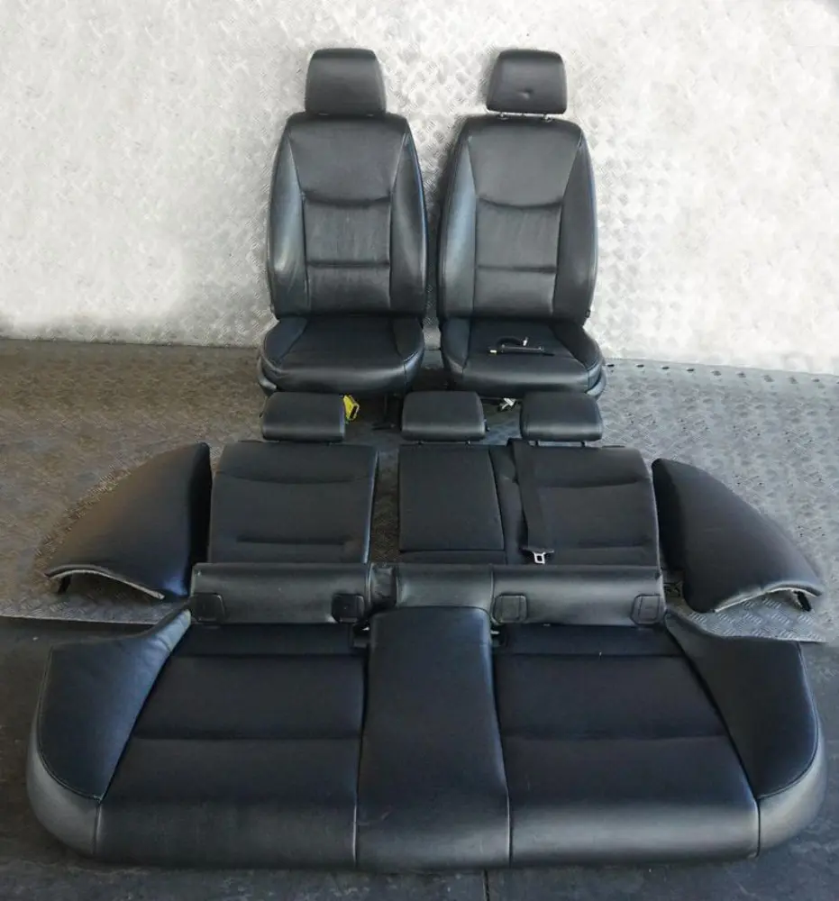 BMW 3 Series E91 Heated Black Leather Interior Seats with Airbag and Door Cards