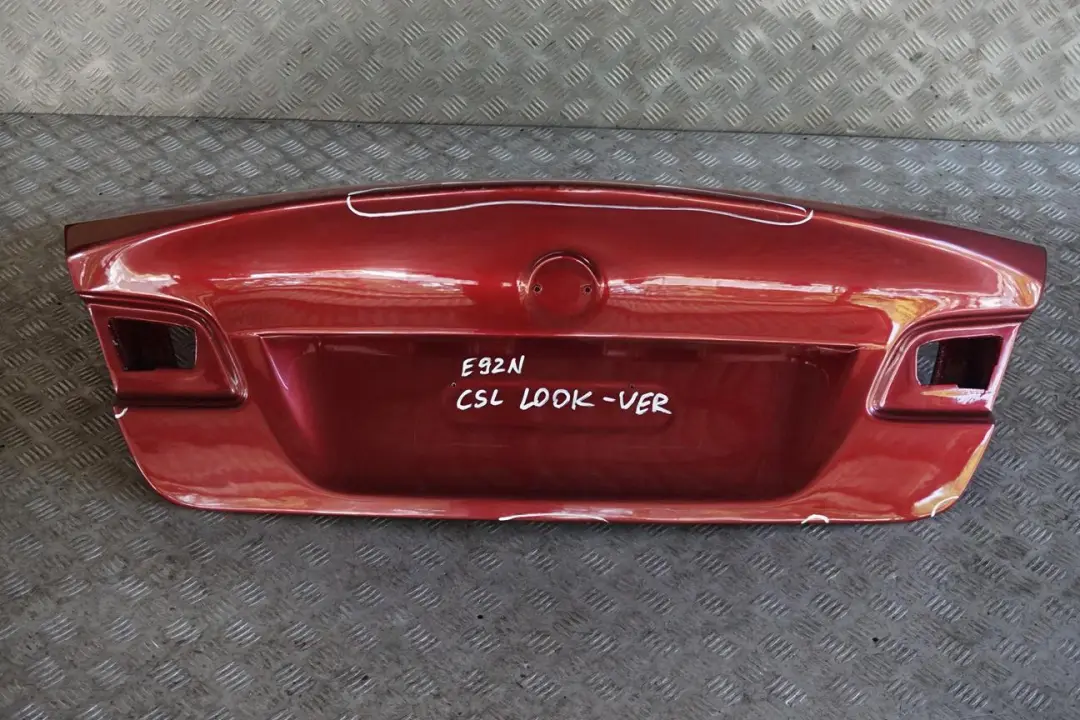 Look Coupe Tailgate Boot Lid Rear Lid Vermilionrot Red Metallic to BMW CSL with Part number E92 LCI BMW CSL Look Coupe Tailgate Boot Lid Rear Lid Vermilionrot Red Metallic - SKU E92 LCI CSL LOOK-VER - Part number E92 LCI