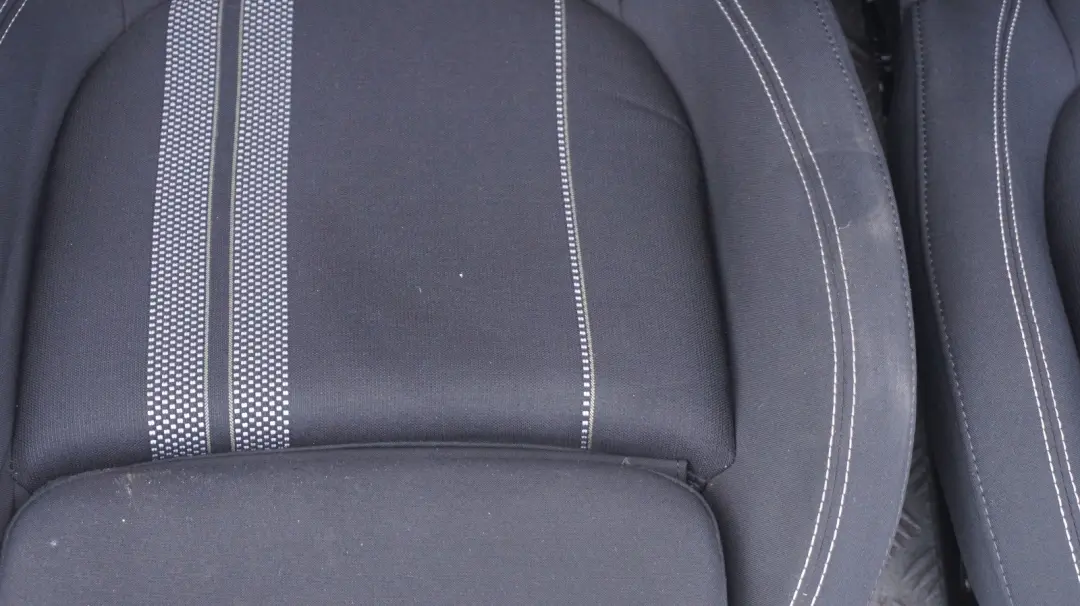 Cloth Interior Seats Double Stripe Carbon Black Door Cards to BMW Mini F55 Sport with Part number F55 Cloth Sport Seats BMW Mini F55 Sport Cloth Interior Seats Double Stripe Carbon Black Door Cards - SKU rhd-F55 Cloth Sport Seats - Part number F55 Cloth Sport Seats