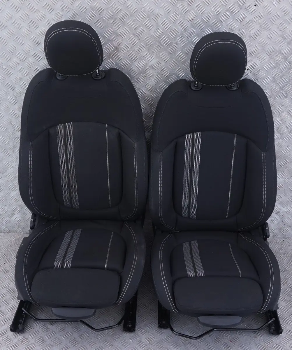 BMW Mini F55 Sport Cloth Interior Seats Double Stripe Carbon Black Door Cards - SKU rhd-F55 Cloth Sport Seats - Part number F55 Cloth Sport Seats