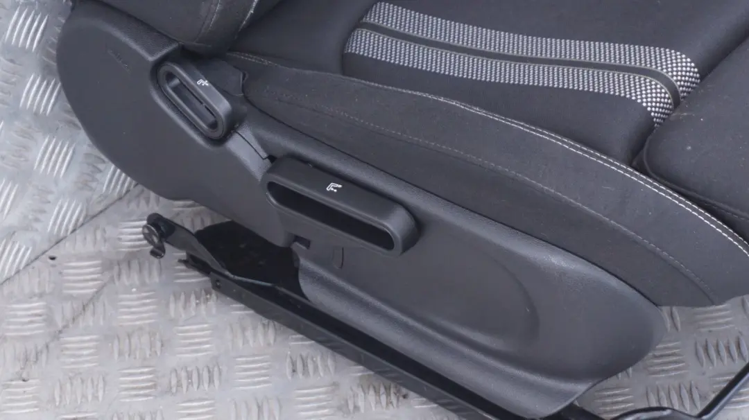 BMW Mini F55 Sport Cloth Interior Seats Double Stripe Carbon Black Door Cards - SKU rhd-F55 Cloth Sport Seats - Part number F55 Cloth Sport Seats