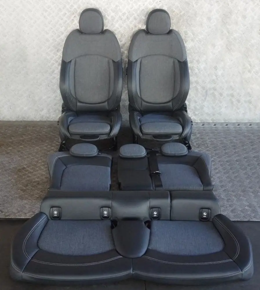 Fabric Cloth / Leather Interior Sport Seats Carbon Black to BMW Mini Cooper One with Part number F55 BMW Mini Cooper One Fabric Cloth / Leather Interior Sport Seats Carbon Black - SKU F55 Fabric / Leather Sport Seats (KDE1) - Part number F55