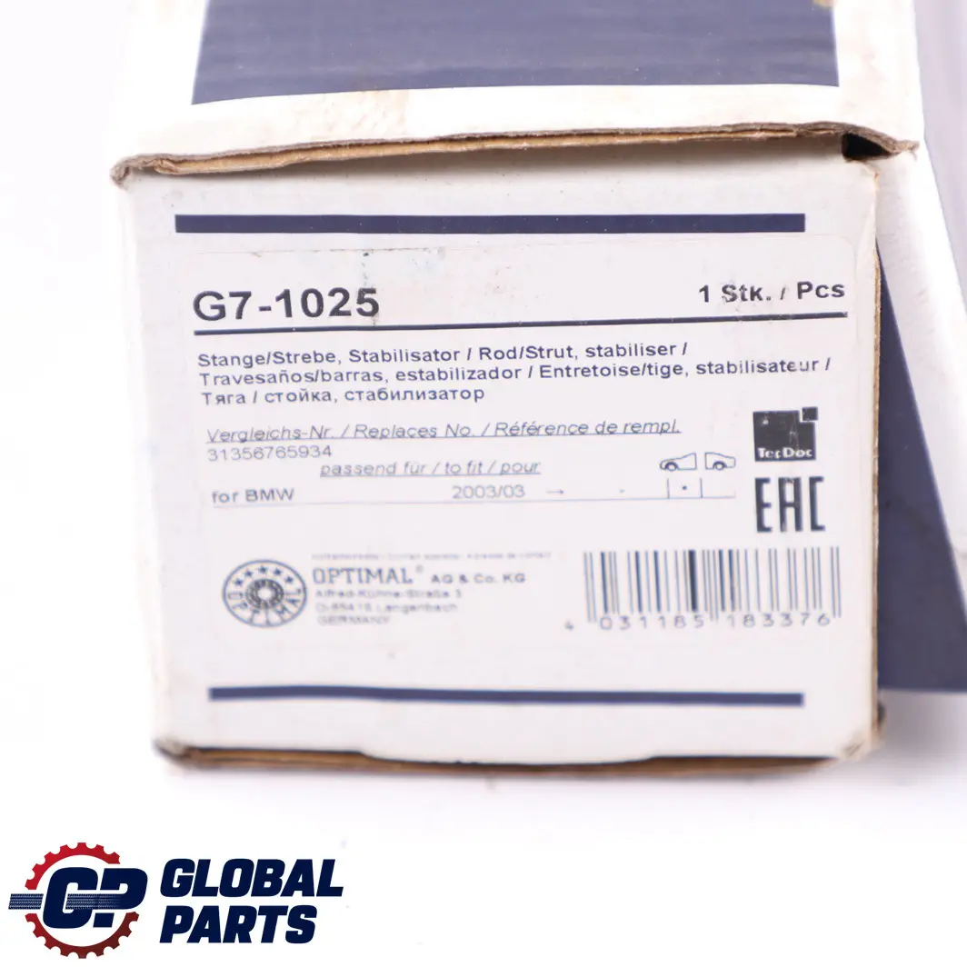Optimal Front Right O/S Stabilizer Anti-Roll Bar Link to BMW 1 3 E87 E90 with Part number G7-1025 BMW 1 3 E87 E90 Optimal Front Right O/S Stabilizer Anti-Roll Bar Link - SKU G7-1025 - Part number G7-1025