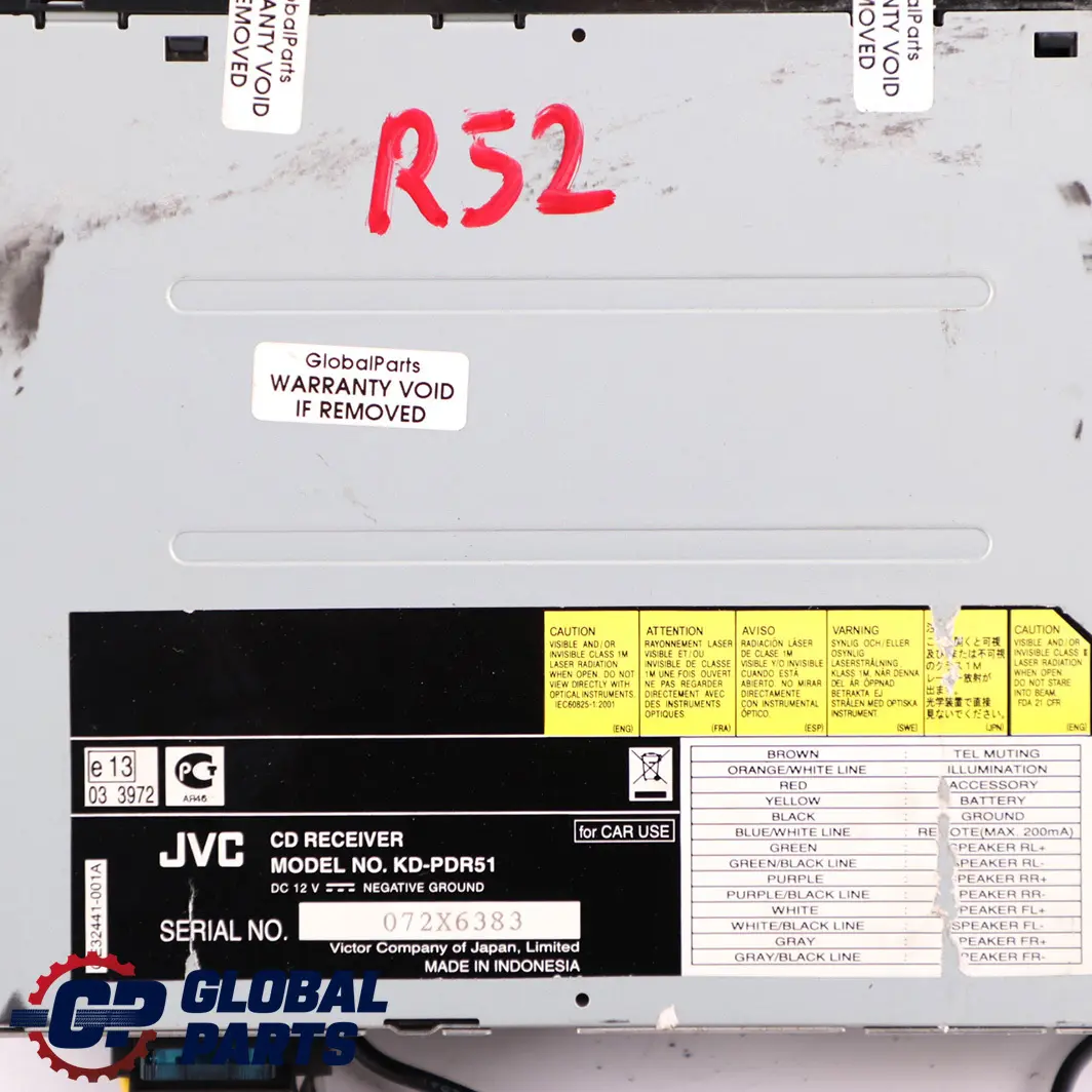 Genuine JVC CD AUX MP3 iPod Car Radio Stereo Audio Media Player to with Part number KD-PDR51 Genuine JVC CD AUX MP3 iPod Car Radio Stereo Audio Media Player - SKU KD-PDR51 - Part number KD-PDR51