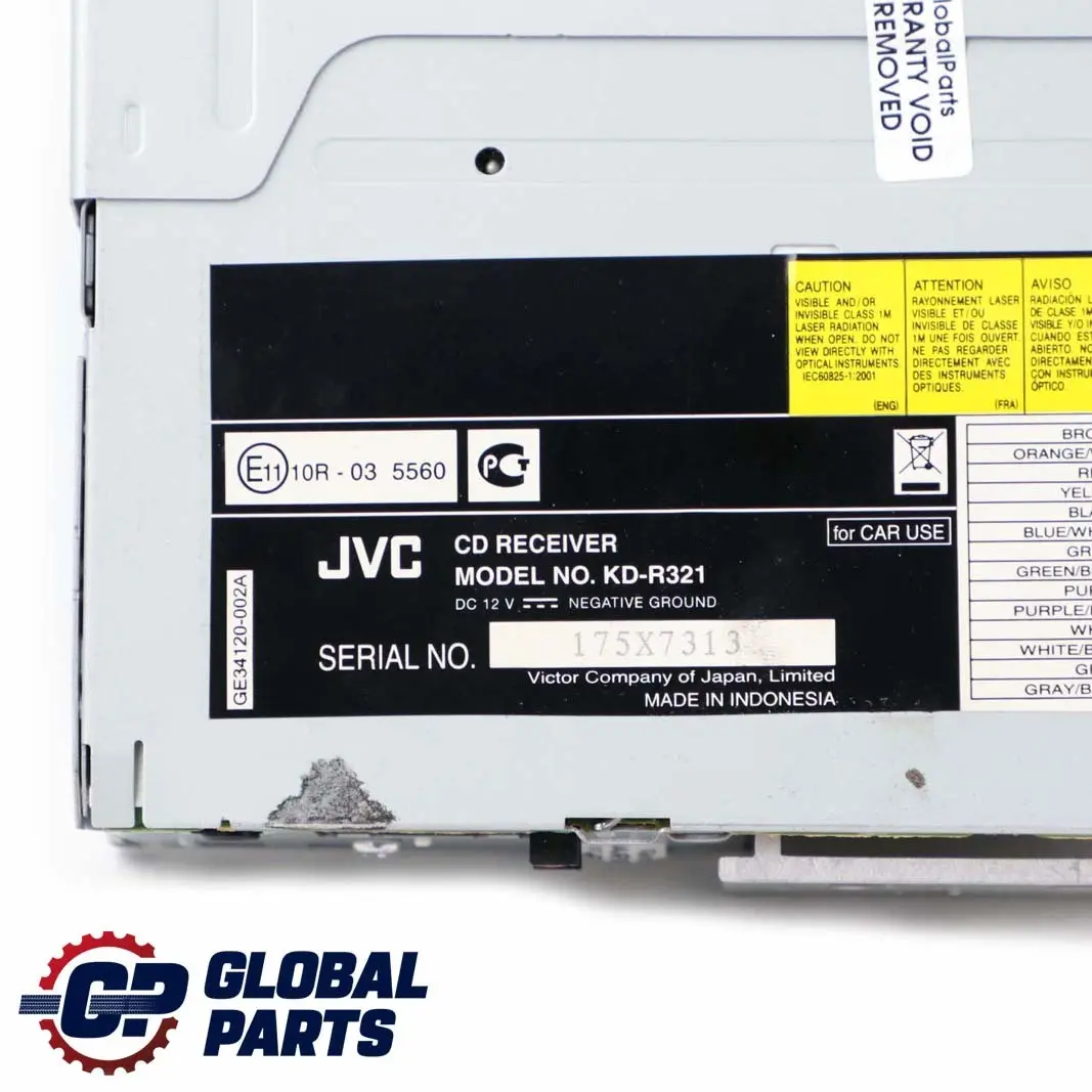  JVC Car Radio Stereo CD MP3 AUX Audio Player - SKU KD-R321 - Part number KD-R321